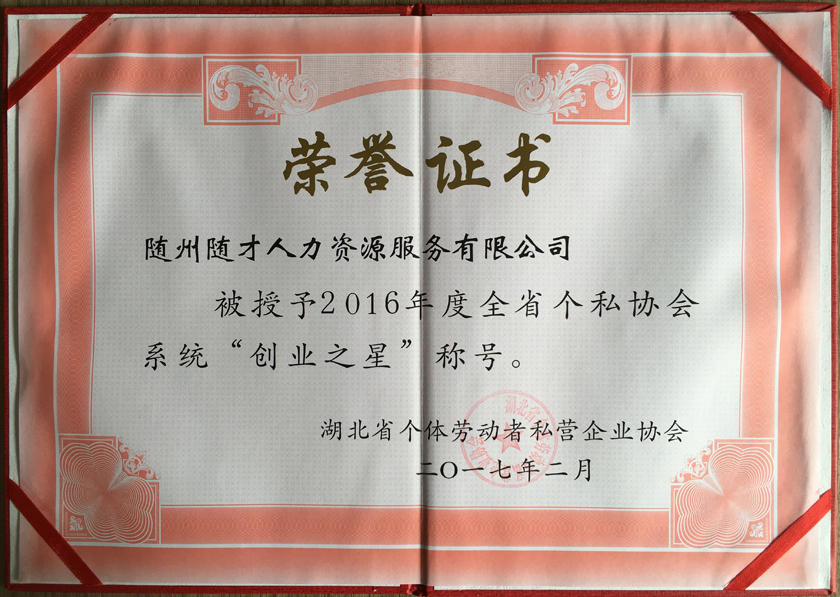 随才网荣获湖北省人创业之星